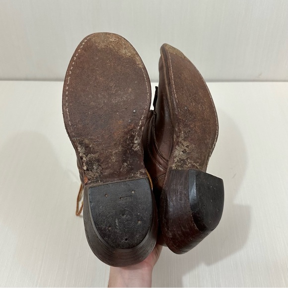 Whites Boots vintage brown distressed leather boots lace up western logger - Picture 7 of 16